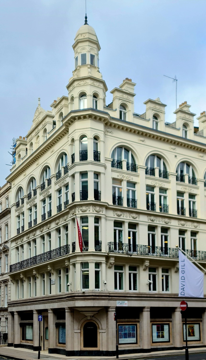 Christie's on King Street, St James's, London, 2022. Photo: Ricardalovesmonuments, via Wikimedia Commons, CC BY-SA 4.0.