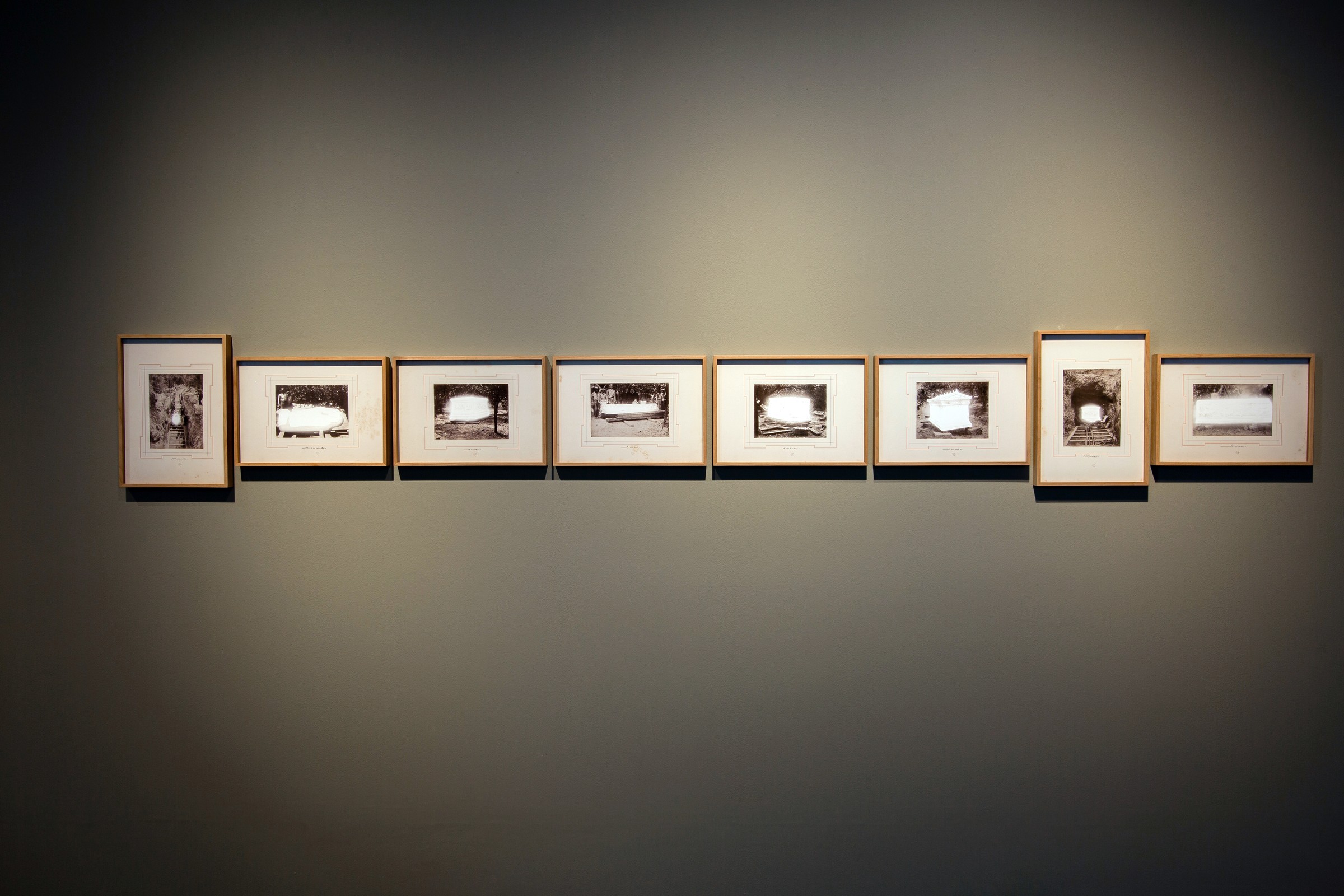 Akram Zaatari, An extraordinary event, 2018. Eight inkjet photographs, 35 x 46 cm each. Art Jameel Collection. Photo: Dani Baptista. Courtesy of Jameel Arts Centre.