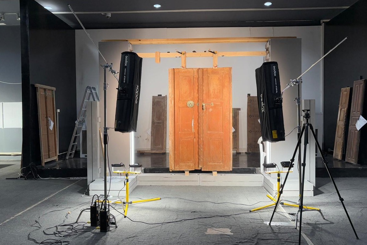 A historic door photographed for the Wooden Doors of Qatar archive. Image courtesy of Qatar Museums.