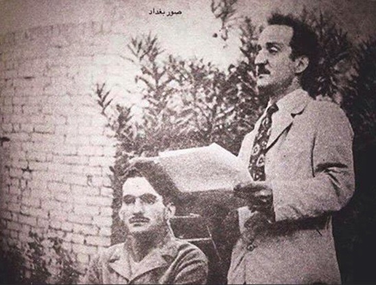 Jewad Selim reads his address at the launch of the Baghdad Modern Art Group, Baghdad, 1951. Unknown photographer, via Wikimedia Commons, public domain.