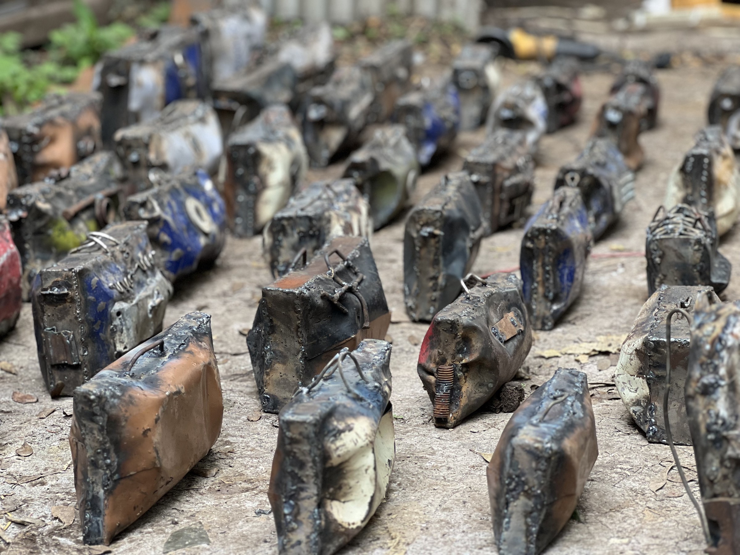 Adlan Yousif, Between Exiles series. Welded scrap metal. Image courtesy of MENART Fair.