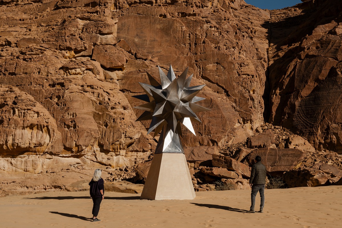 Mohammed Al Saleem, Al Shawka Al Khumasiyya (The Thorn), at Desert X AlUla 2026. Photo: Lance Gerber. Image courtesy of Desert X.