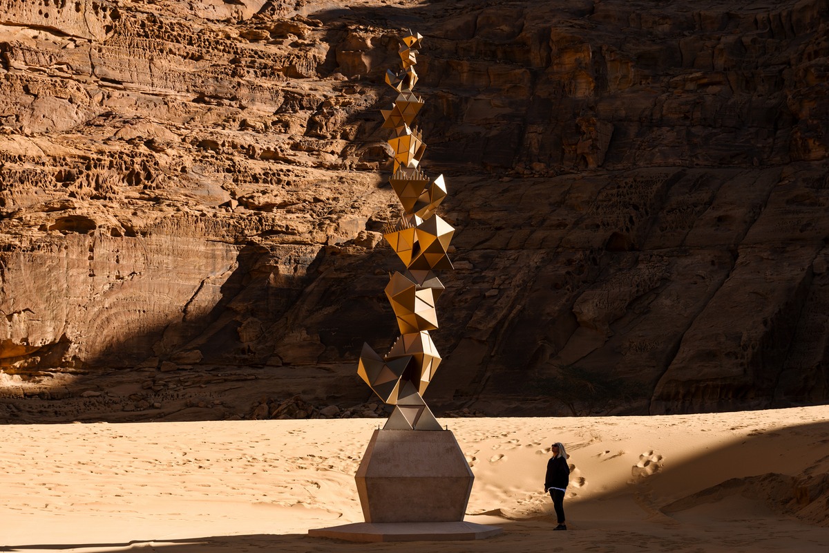 Mohammed Al Saleem, Al Muthallathat (The Triangles), at Desert X AlUla 2026. Photo: Lance Gerber. Image courtesy of Desert X.