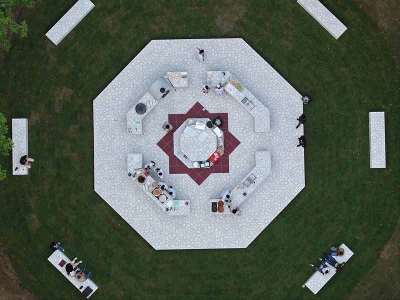 Rirkrit Tiravanija, untitled 2025 (no bread no ashes), public performance, MIA Park, Doha, October 2025. Photo: Qatar Museums. Image courtesy of Qatar Museums.