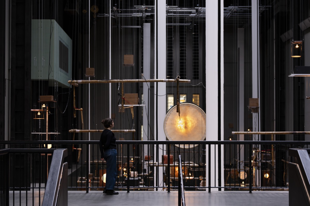 Hyundai Commission: Tarek Atoui: Hold, installation view, Tate Modern, 2026. Photo © Tate (Kathleen Arundell). Image courtesy of Tate.